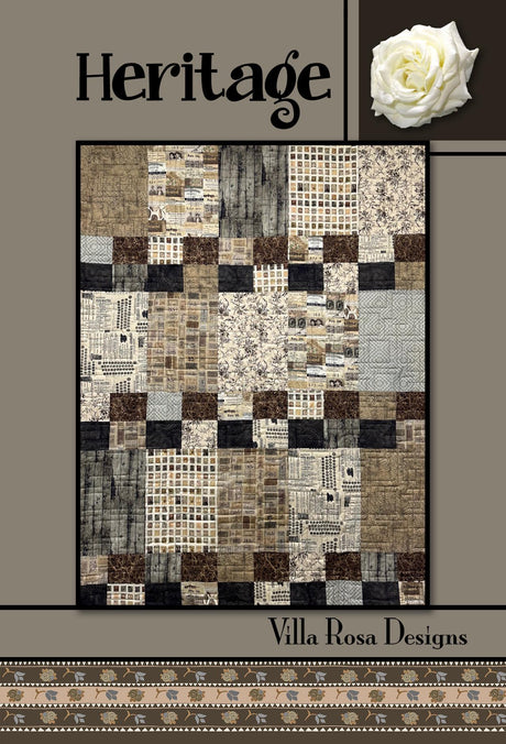 Heritage Quilt Pattern Only - INSTANT DIGITAL DOWNLOAD - By Villa Rosa Designs Size 45" x 59"