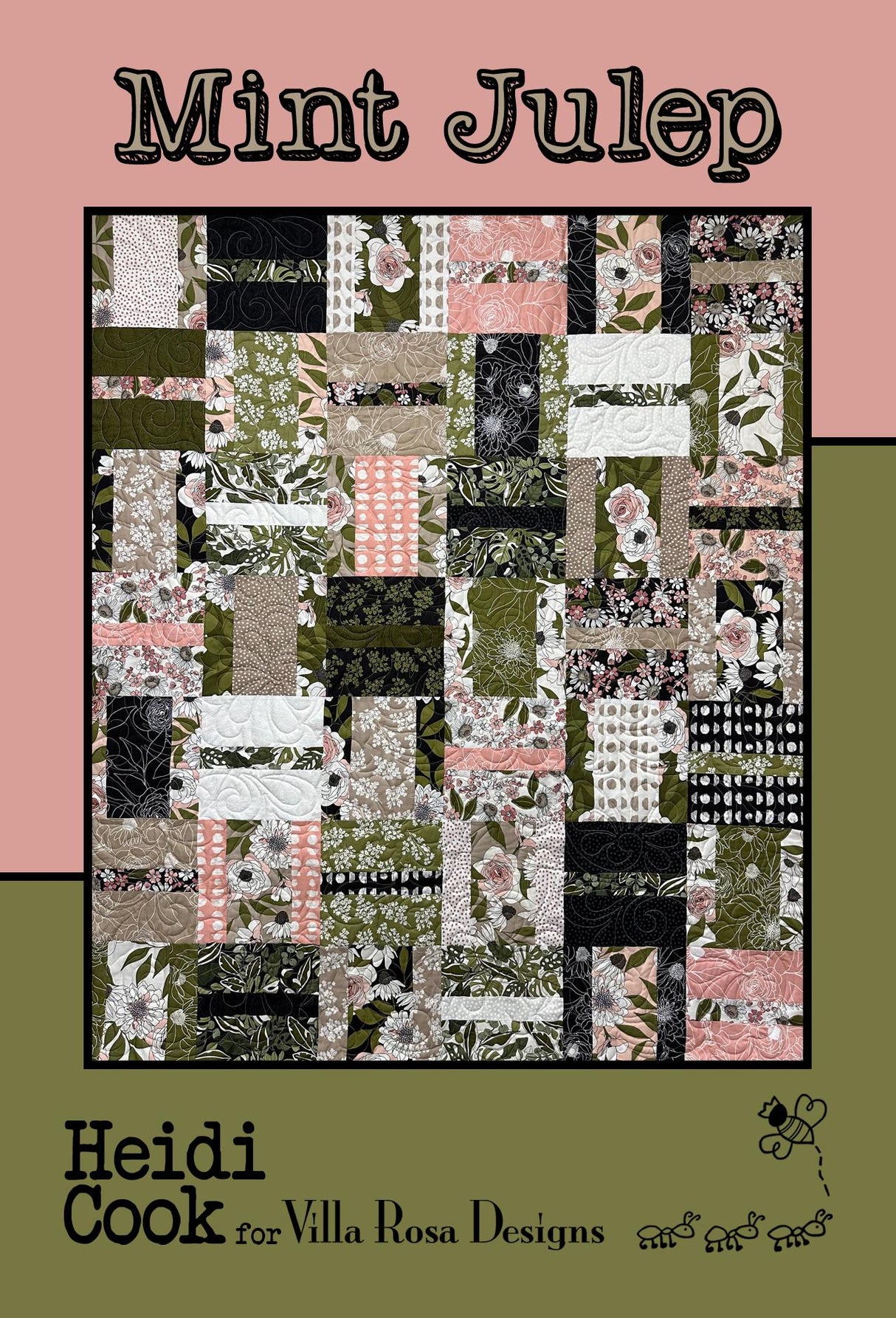 Mint Julep Quilt Panel Pattern Only - INSTANT DIGITAL DOWNLOAD - From Heidi Cook for Villa Rosa Designs Size 51" x 61"