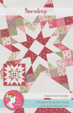 Snowdrop Quilt Pattern # ISE-299 by It's Sew Emma Finished size: 54.5" x 54.5"