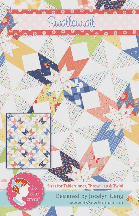 Swallowtail Printed Quilt Pattern By It's Sew Emma #ISE-264 by It's Sew Emma 4 sizes available