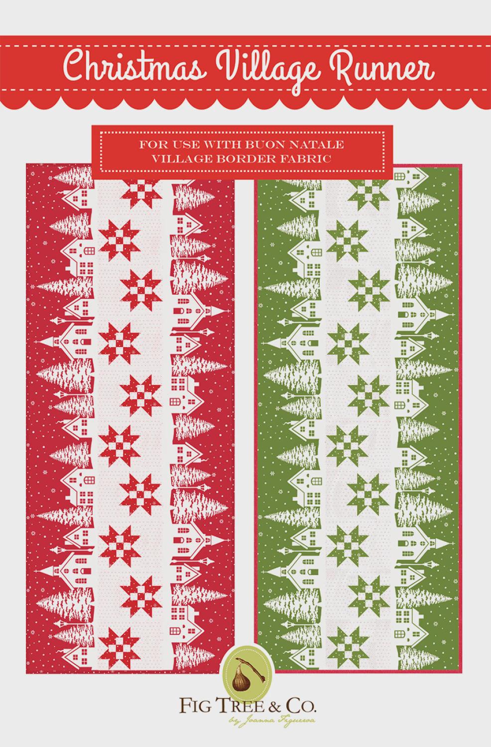 Christmas Village Runner Pattern Only FTQ2025 by Fig Tree Quilts Finished Size 29.5" x 70.5"