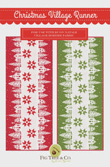 Christmas Village Runner Pattern Only FTQ2025 by Fig Tree Quilts Finished Size 29.5" x 70.5"