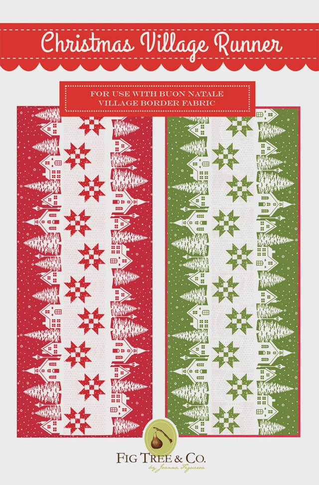 Christmas Village Runner Pattern Only FTQ2025 by Fig Tree Quilts Finished Size 29.5" x 70.5"