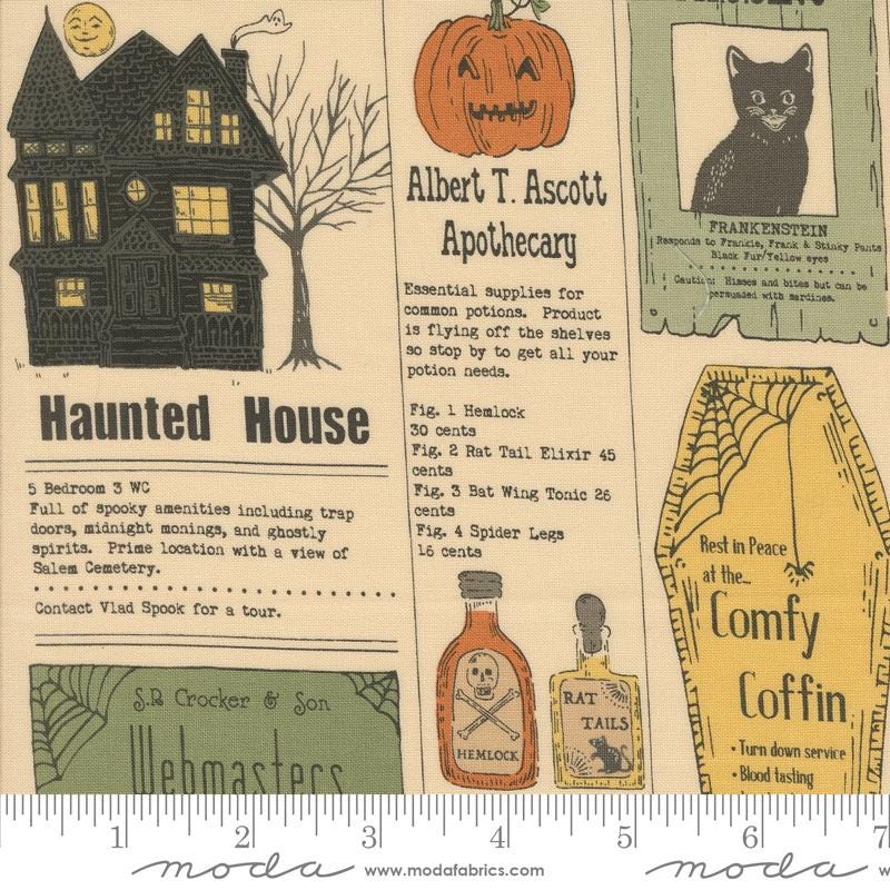 a page from a halloween book with a picture of a house