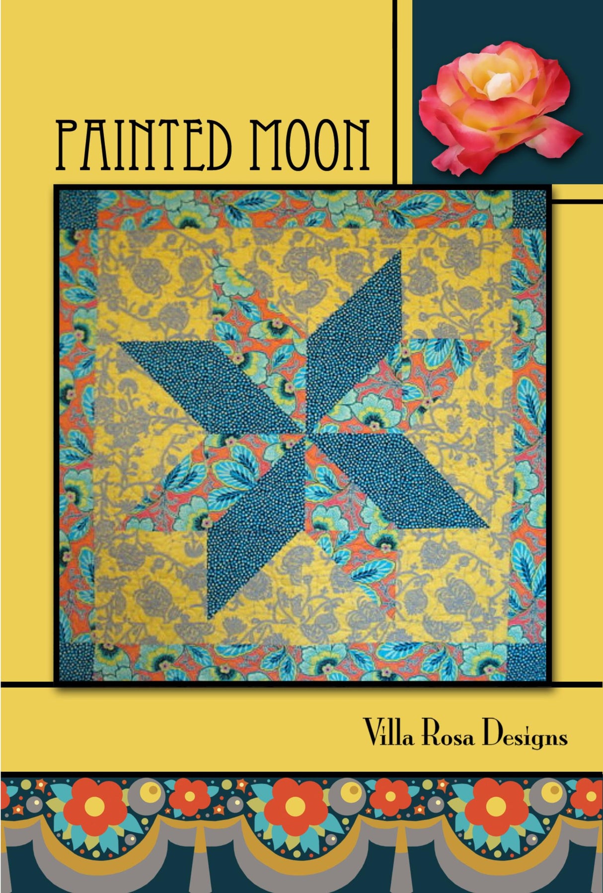 Painted Moon Quilt Pattern - INSTANT DIGITAL DOWNLOAD - From Villa Rosa Designs 49" x 49"