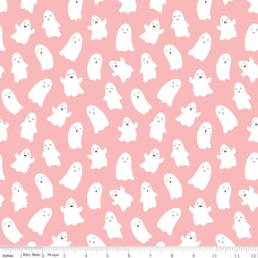 Hey Pumpkin Ghosts Pink Yardage C16032-Pink by My Mind's Eye for Riley Blake Designs Sold in 1/2 yard increments