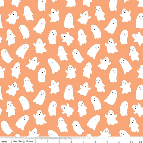 Hey Pumpkin Ghosts Pink Yardage C16032-Pink by My Mind's Eye for Riley Blake Designs Sold in 1/2 yard increments