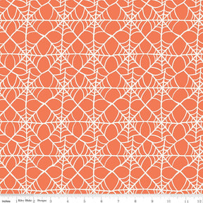 Hey Pumpkin Web Orange Yardage C16033-Orange by My Mind's Eye for Riley Blake Designs Sold in 1/2 yard increments