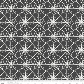 Hey Pumpkin Web Charcoal Yardage C16033-Charcoal by My Mind's Eye for Riley Blake Designs Sold in 1/2 yard increments