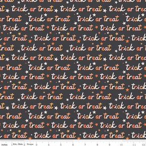 Hey Pumpkin Trick or Treat Yardage C16034-White White by My Mind's Eye for Riley Blake Designs Sold in 1/2 yard increments