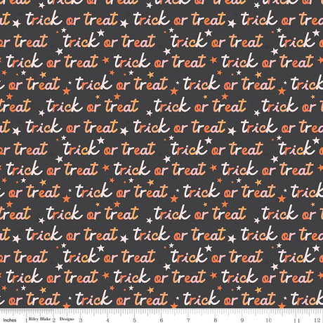 Hey Pumpkin Trick or Treat Yardage C16034-White White by My Mind's Eye for Riley Blake Designs Sold in 1/2 yard increments