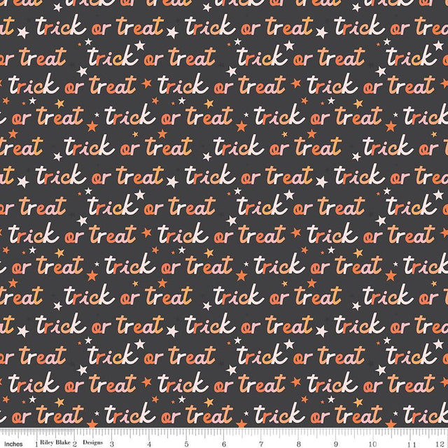 Hey Pumpkin Trick or Treat Yardage C16034-White White by My Mind's Eye for Riley Blake Designs Sold in 1/2 yard increments