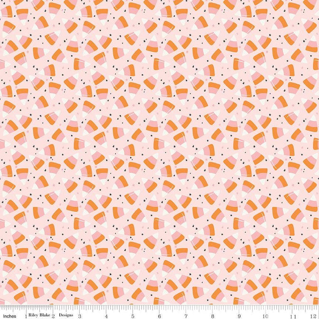 Hey Pumpkin Candy Corn Blush Yardage C16035-Blush by My Mind's Eye for Riley Blake Designs Sold in 1/2 yard increments