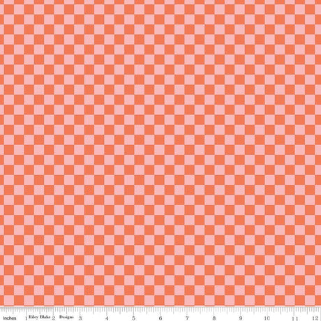 Hey Pumpkin Checks Pink Yardage C16036-Pink by My Mind's Eye for Riley Blake Designs Sold in 1/2 yard increments