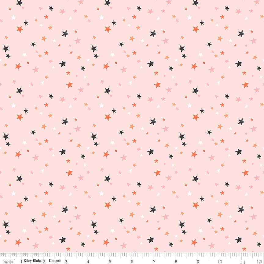 Hey Pumpkin Stars Blush Yardage C16037-Blush by My Mind's Eye for Riley Blake Designs Sold in 1/2 yard increments