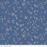 Between the Pages Flower Denim Yardage C15376-Denim by Fran Gulick of Cotton and Joy for Riley Blake Designs Sold in 1/2 yard increments