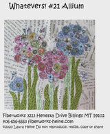 Whatevers! #21 Allium pattern by Laura Heine Pattern makes collage quilt that measures 8 x 8