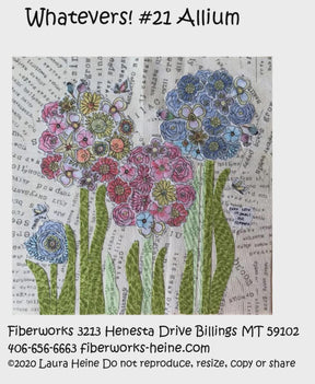 Whatevers! #21 Allium pattern by Laura Heine Pattern makes collage quilt that measures 8 x 8