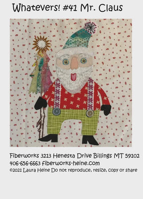 Whatevers! #41 Mr. Claus pattern by Laura Heine Pattern makes collage quilt that measures 8 x 8