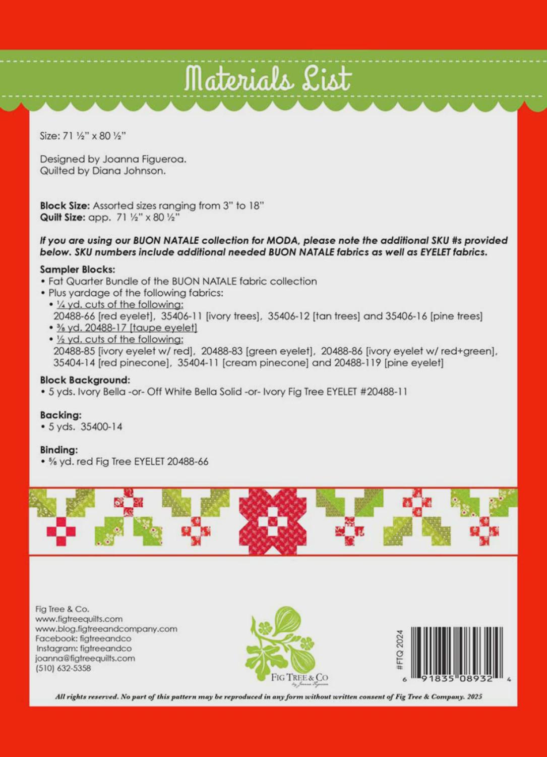 Twas the Night Before Christmas BOM Sampler# FTQ2024