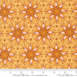 a repeating pattern of orange and brown flowers with white centers, creating a visually striking and symmetrical design.