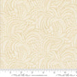 The image is a fabric with a repeating pattern of leaves or ferns in various shades of beige.