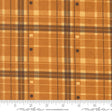 a close-up view of a fabric with a plaid pattern in shades of brown and orange. The fabric appears to be made of a material with a grid-like texture, which is commonly associated with plaid patterns. The image does not contain any text or other discernible objects or actions.