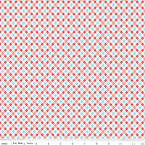 Love Notes Plaid Apricot Yardage C16386-Apricot by Lindsay Wilkes for Riley Blake Designs 1/2 yard increment cut continuously