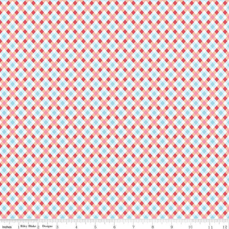 Love Notes Plaid Apricot Yardage C16386-Apricot by Lindsay Wilkes for Riley Blake Designs 1/2 yard increment cut continuously