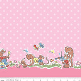 Love Notes Border Pink Yardage C16387-Pink by Lindsay Wilkes for Riley Blake Designs 1/2 yard increment cut continuously