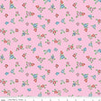 Love Notes Flowers Pink Yardage C16381-Pink by Lindsay Wilkes for Riley Blake Designs 1/2 yard increments cut continuously