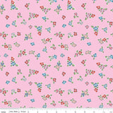 Love Notes Flowers Pink Yardage C16381-Pink by Lindsay Wilkes for Riley Blake Designs 1/2 yard increments cut continuously