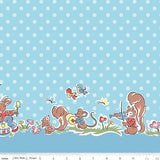 Love Notes Border Blue Yardage C16387-Blue by Lindsay Wilkes for Riley Blake Designs 1/2 yard increment cut continuously