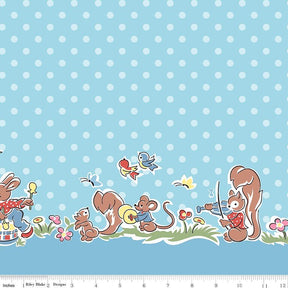 Love Notes Border Blue Yardage C16387-Blue by Lindsay Wilkes for Riley Blake Designs 1/2 yard increment cut continuously