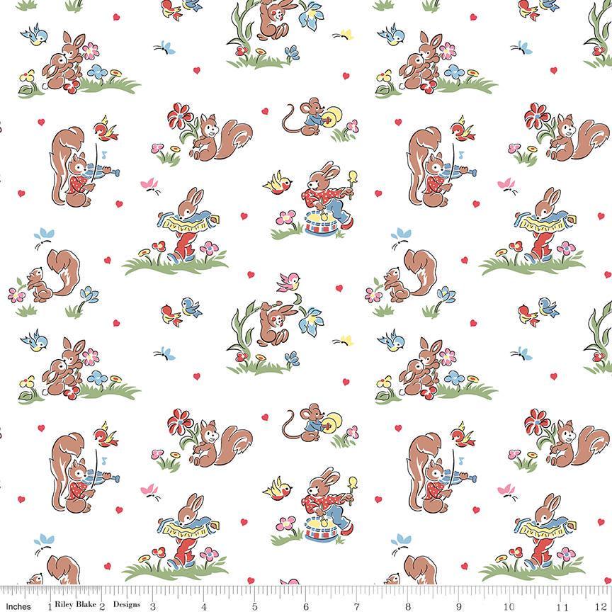 Love Notes Main White Yardage C16380-WHITE by Lindsay Wilkes for Riley Blake Designs 1/2 yard increments cut continuously