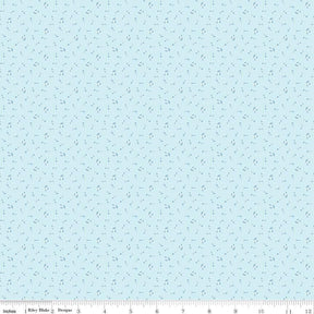 Love Notes Music Notes Blue Yardage C16384-Blue by Lindsay Wilkes for Riley Blake Designs 1/2 yard increment cut continuously