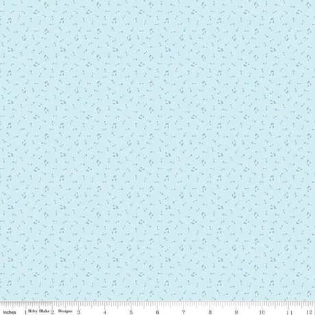 Love Notes Music Notes Blue Yardage C16384-Blue by Lindsay Wilkes for Riley Blake Designs 1/2 yard increment cut continuously