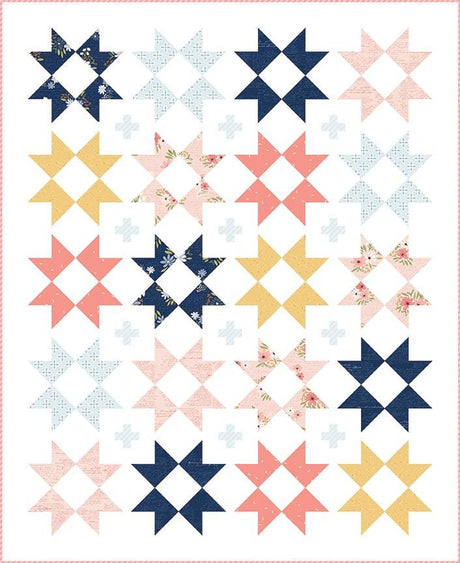 Between the Pages Starlight Navy Yardage C15377-Navy by Fran Gulick of Cotton and Joy for Riley Blake Designs Sold in 1/2 yard increments