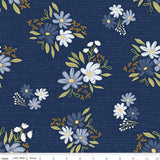 Between the Pages Main Navy Yardage C15370-Navy by Fran Gulick of Cotton and Joy for Riley Blake Designs Sold in 1/2 yard increments
