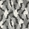 a repeating pattern of black bat silhouettes against a white background, creating a visually striking and geometric design.