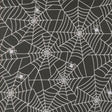 a repeating pattern of white spider web designs on a dark background.