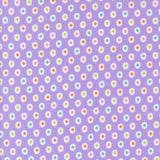 a pattern of small white and purple circles arranged in a diagonal grid on a purple background.