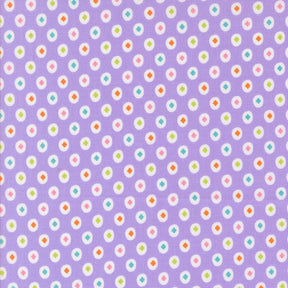 a pattern of small white and purple circles arranged in a diagonal grid on a purple background.