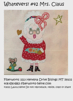 Whatevers! #42 Mrs. Claus pattern by Laura Heine Pattern makes collage quilt that measures 8 x 8