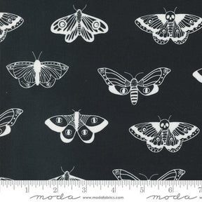 Noir Mystic Moth Ghost Yardage 11543-23 by Alli K Design Sold in 1/2 yard increments