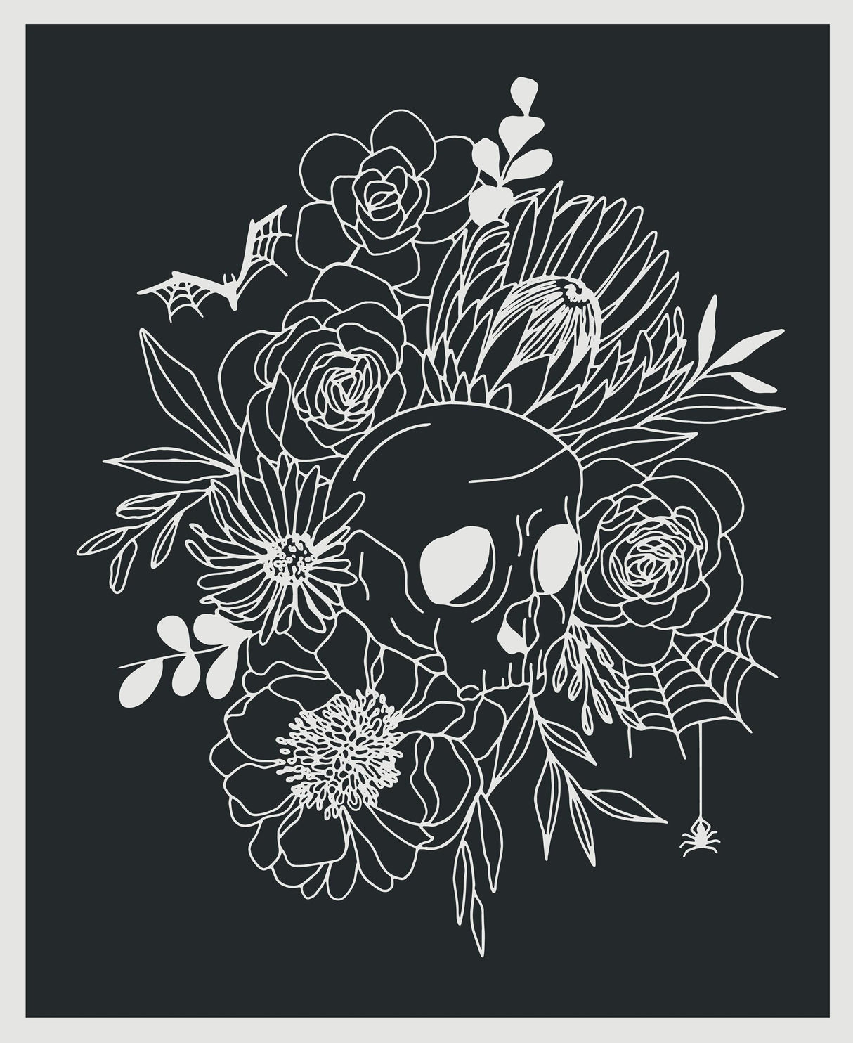 Noir Haunted Skull Panel Midnight Ghost 11548-23 by Alli K Design 36 x 44