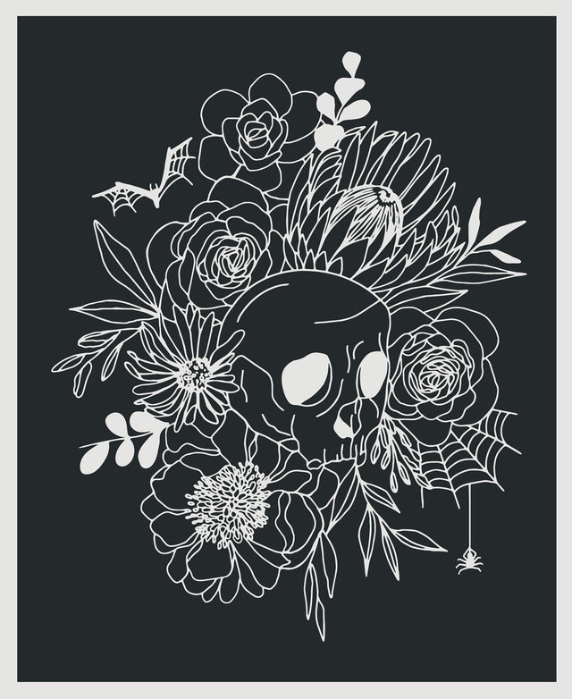 Noir Haunted Skull Panel Midnight Ghost 11548-23 by Alli K Design 36 x 44