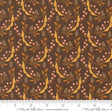 a repeating pattern of brown leaves and flowers on a dark background, creating a visually appealing and intricate design.