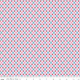 Love Notes Plaid Blue Yardage C16386-Blue by Lindsay Wilkes for Riley Blake Designs 1/2 yard increment cut continuously