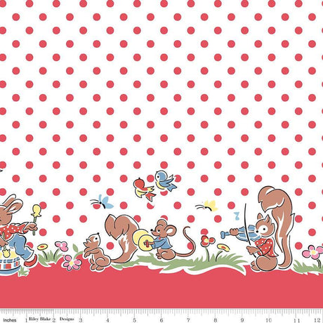 Love Notes Border White Yardage C16387-White by Lindsay Wilkes for Riley Blake Designs 1/2 yard increment cut continuously